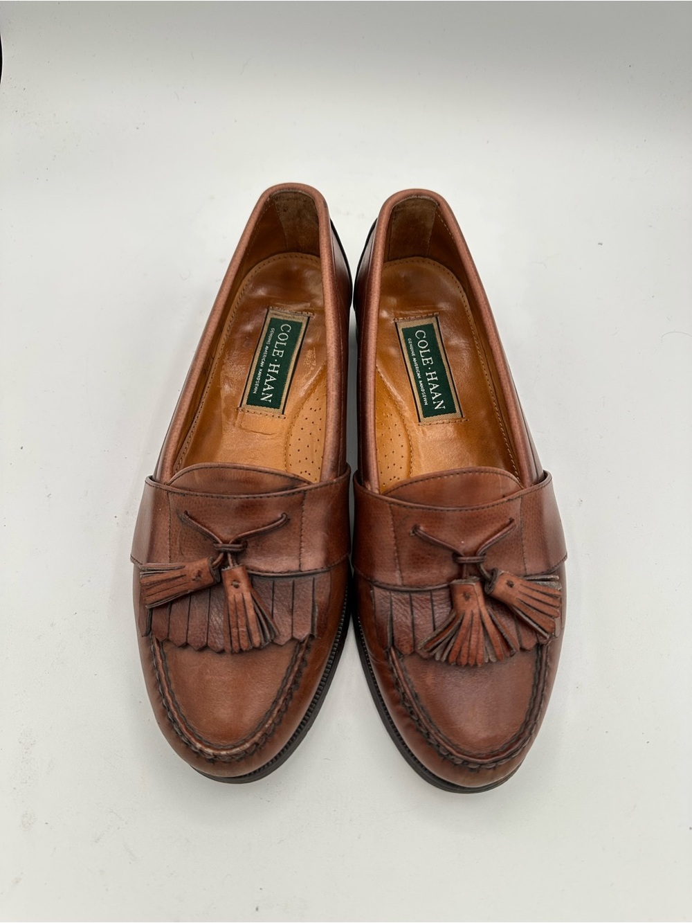VTG Cole Haan brown leather kiltie tassel loafers Size 11